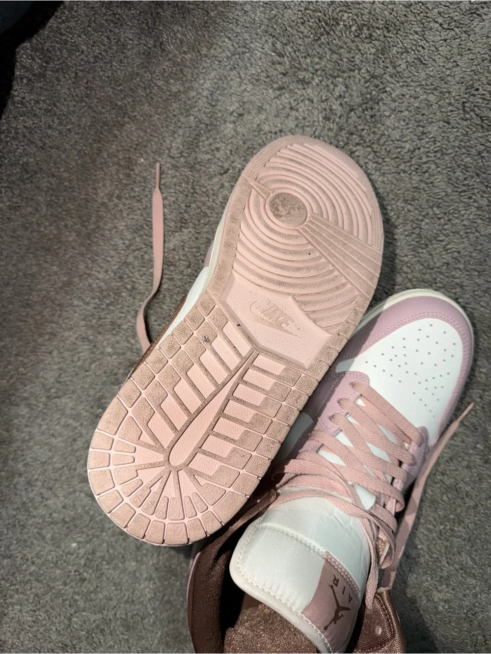 Nike Women’s High-Top Sneakers in White and Light Pink